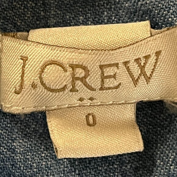 J.Crew Chambray Shirt Dress | Size 0 Denim Mini Dress with Pockets Blue Casual - Picture 5 of 9